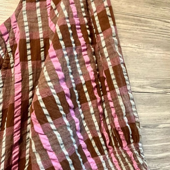 Free People Size Medium Tulie Plaid Midi Dress Boho Pink and brown plaid - Picture 9 of 16